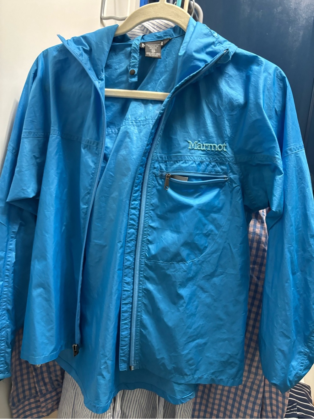 Marmot Women’s Lightweight Blue Windbreaker Jacket size xs